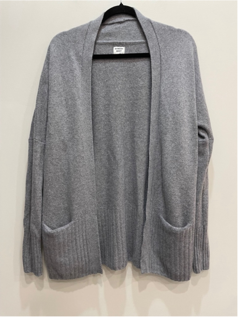 Sunday Best Merino Wool Alpaca Blend Open Knit Cardigan S Relaxed Academic